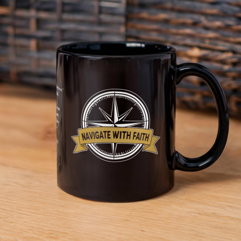 Navigate with Faith Compass Coffee Mug - Jeremiah 29:11 Christian Gift