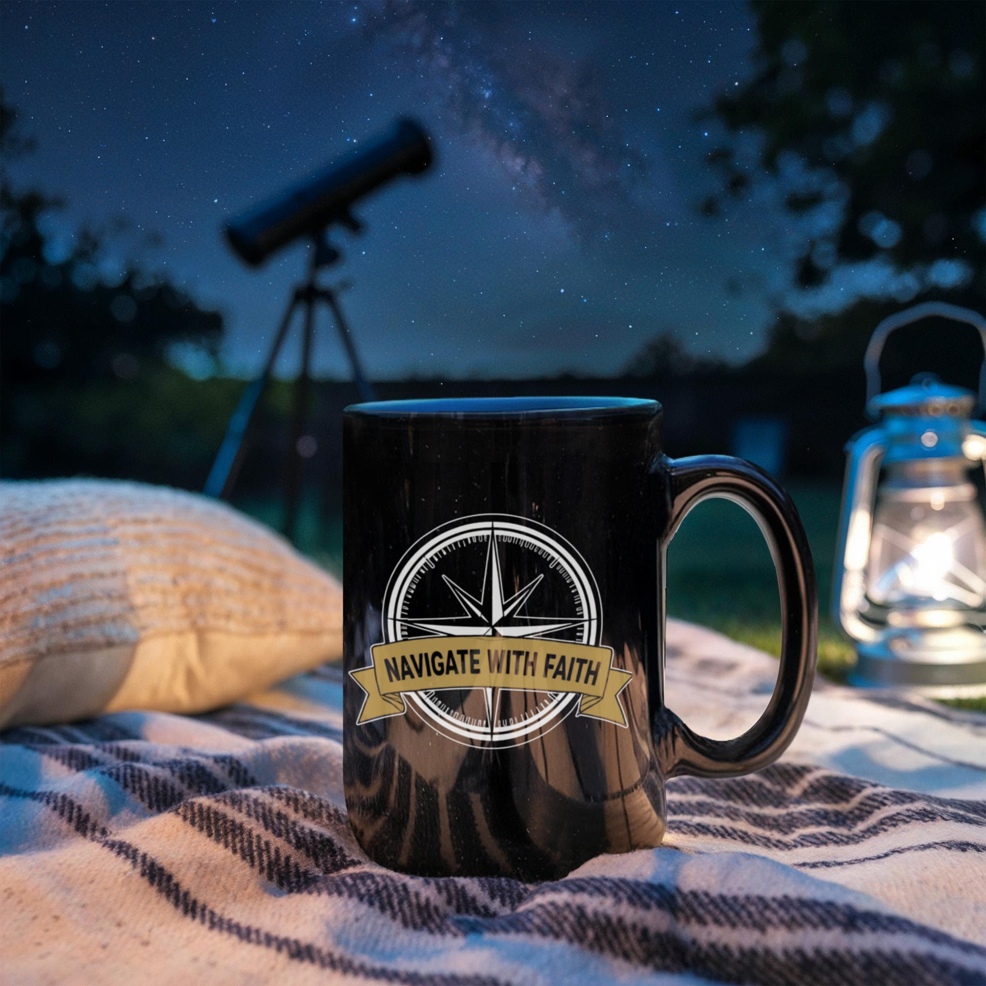Navigate with Faith Compass Coffee Mug - Jeremiah 29:11 Christian Gift