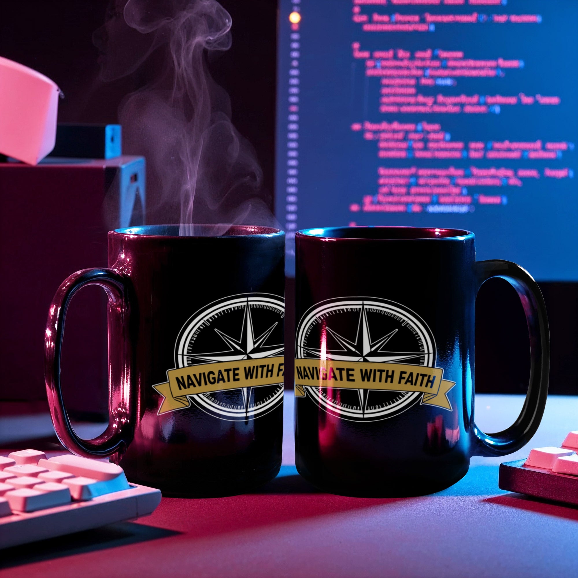 Navigate with Faith Compass Coffee Mug - Jeremiah 29:11 Christian Gift