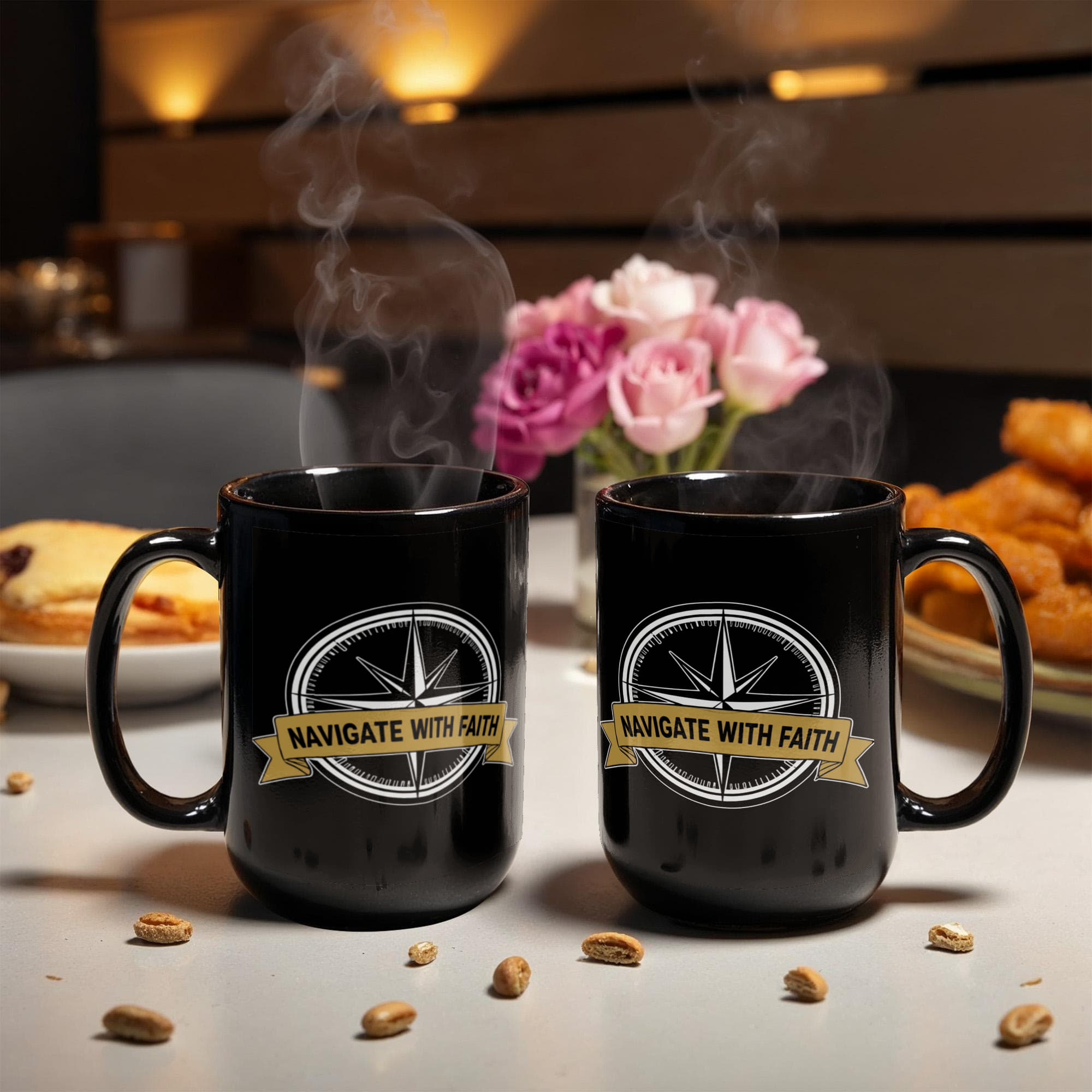 Navigate with Faith Compass Coffee Mug - Jeremiah 29:11 Christian Gift
