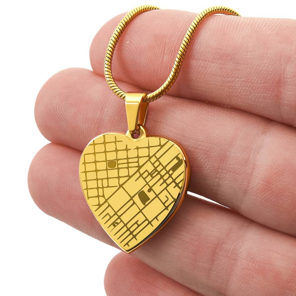 Personalized Map Heart Necklace - Your Special Place, Engraved Forever