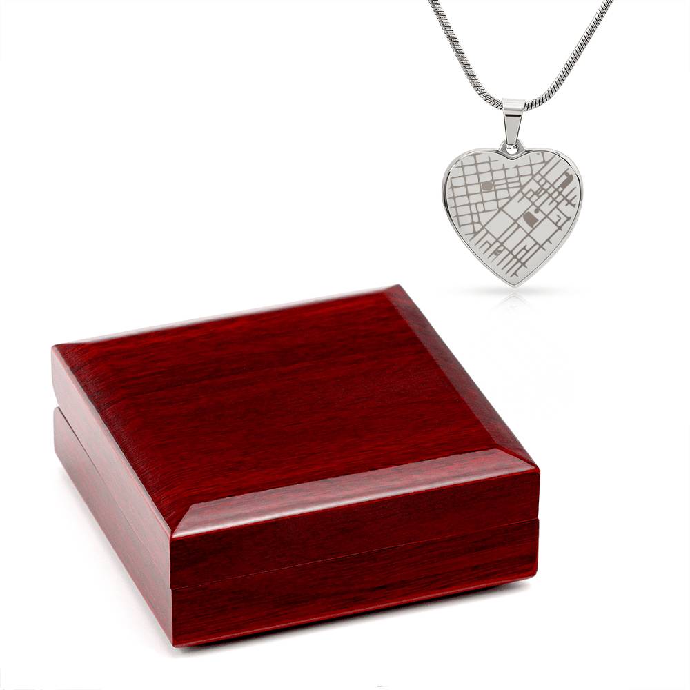 Personalized Map Heart Necklace - Your Special Place, Engraved Forever