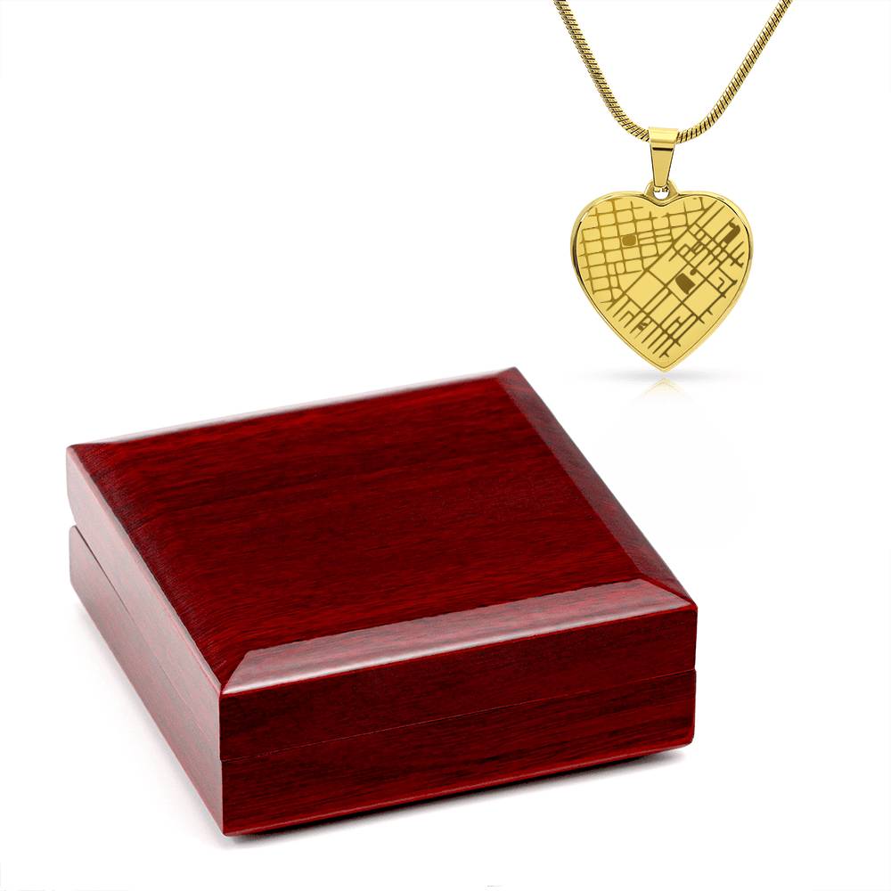 Personalized Map Heart Necklace - Your Special Place, Engraved Forever