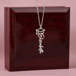 Strength and Courage Joshua 1:9 Personalized Graduation Cap Name Necklace - Christian Graduation Gift for Her - Signature Script Nameplate in Luxury LED Box