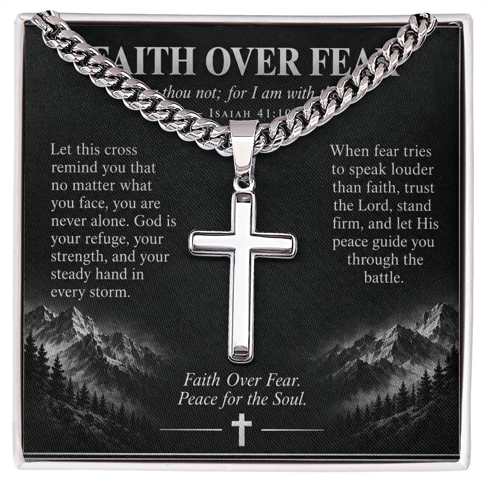 Faith Over Fear – Peace for the Soul Cross Necklace
