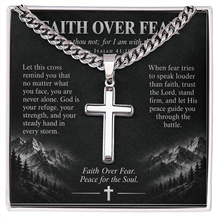 Faith Over Fear – Peace for the Soul Cross Necklace