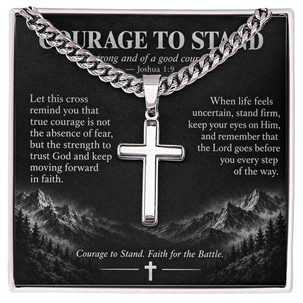 Courage to Stand – Artisan Cross Cuban Link Necklace