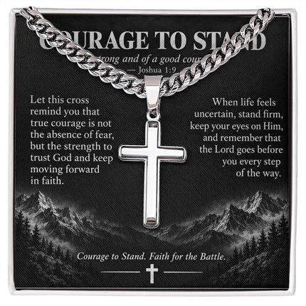 Courage to Stand – Artisan Cross Cuban Link Necklace