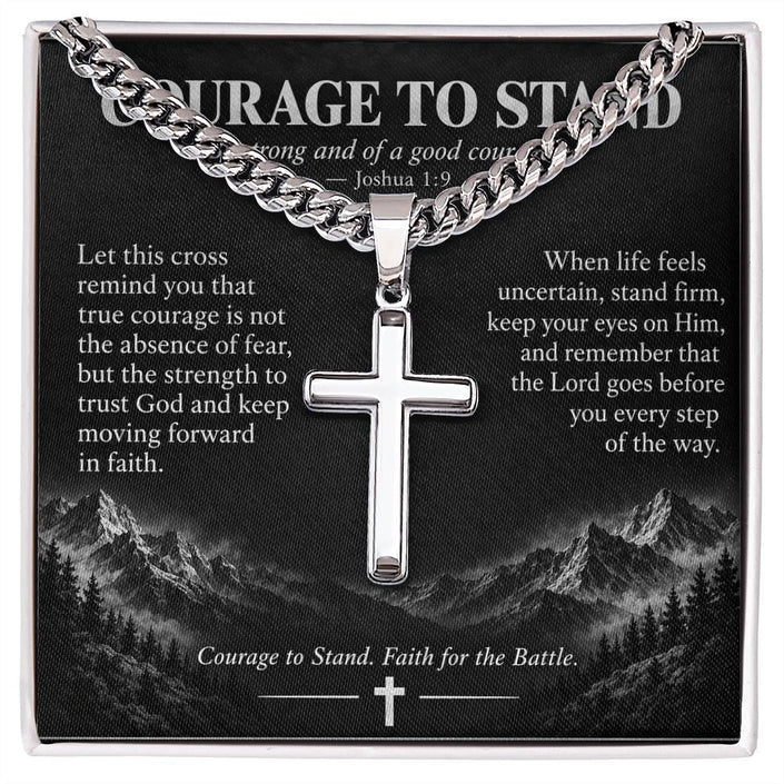 Courage to Stand – Artisan Cross Cuban Link Necklace