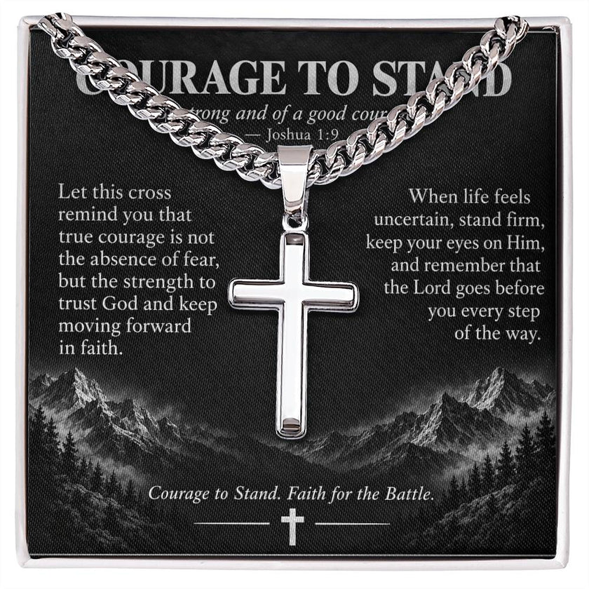 Courage to Stand – Artisan Cross Cuban Link Necklace