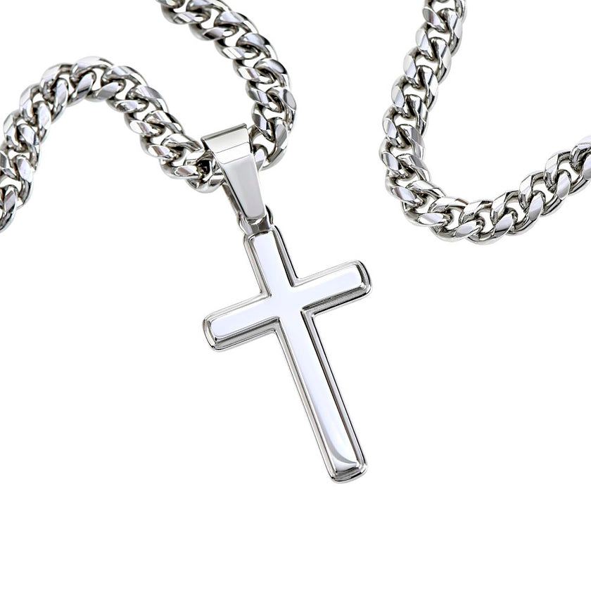 Walk By Faith – Trust Him Every Step Cross Necklace
