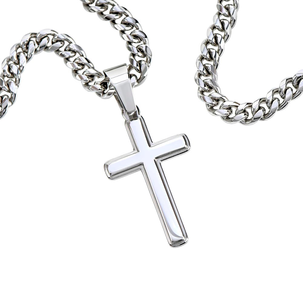 Courage to Stand – Artisan Cross Cuban Link Necklace