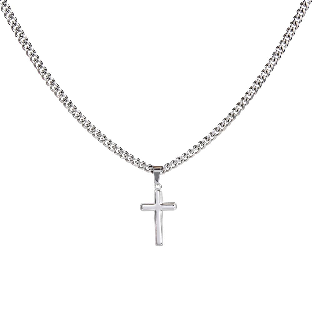 Walk By Faith – Trust Him Every Step Cross Necklace