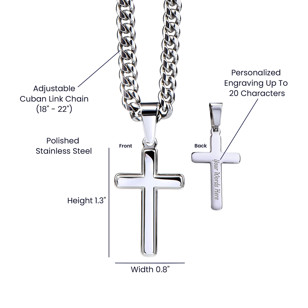 Courage to Stand – Artisan Cross Cuban Link Necklace