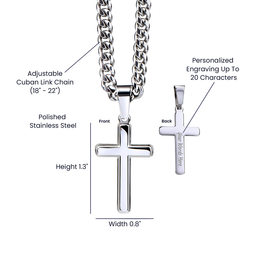 Walk By Faith – Strength for the Road Cross Necklace