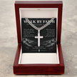 Walk By Faith – Trust Him Every Step Cross Necklace