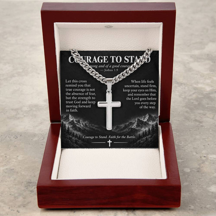 Courage to Stand – Artisan Cross Cuban Link Necklace