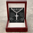 Walk By Faith – Strength for the Road Cross Necklace