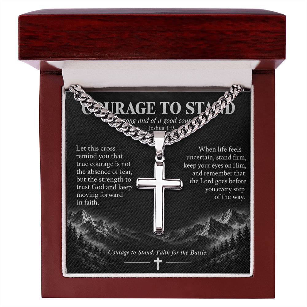 Courage to Stand – Artisan Cross Cuban Link Necklace