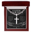 Courage Through Christ – Artisan Cross Cuban Link Necklace