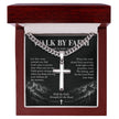 Walk By Faith – Strength for the Road Cross Necklace