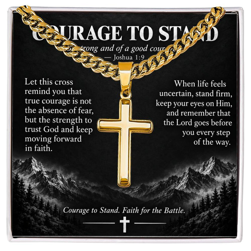 Courage to Stand – Artisan Cross Cuban Link Necklace