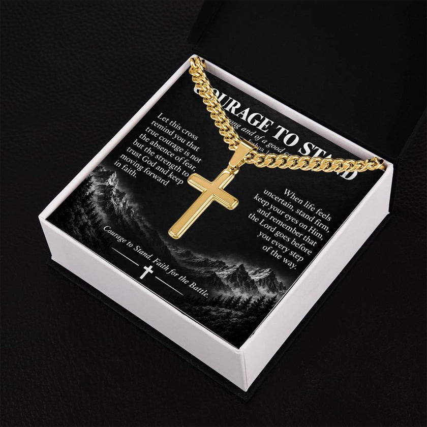 Courage to Stand – Artisan Cross Cuban Link Necklace