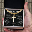 Walk By Faith – Strength for the Road Cross Necklace