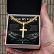 Walk By Faith – Trust Him Every Step Cross Necklace