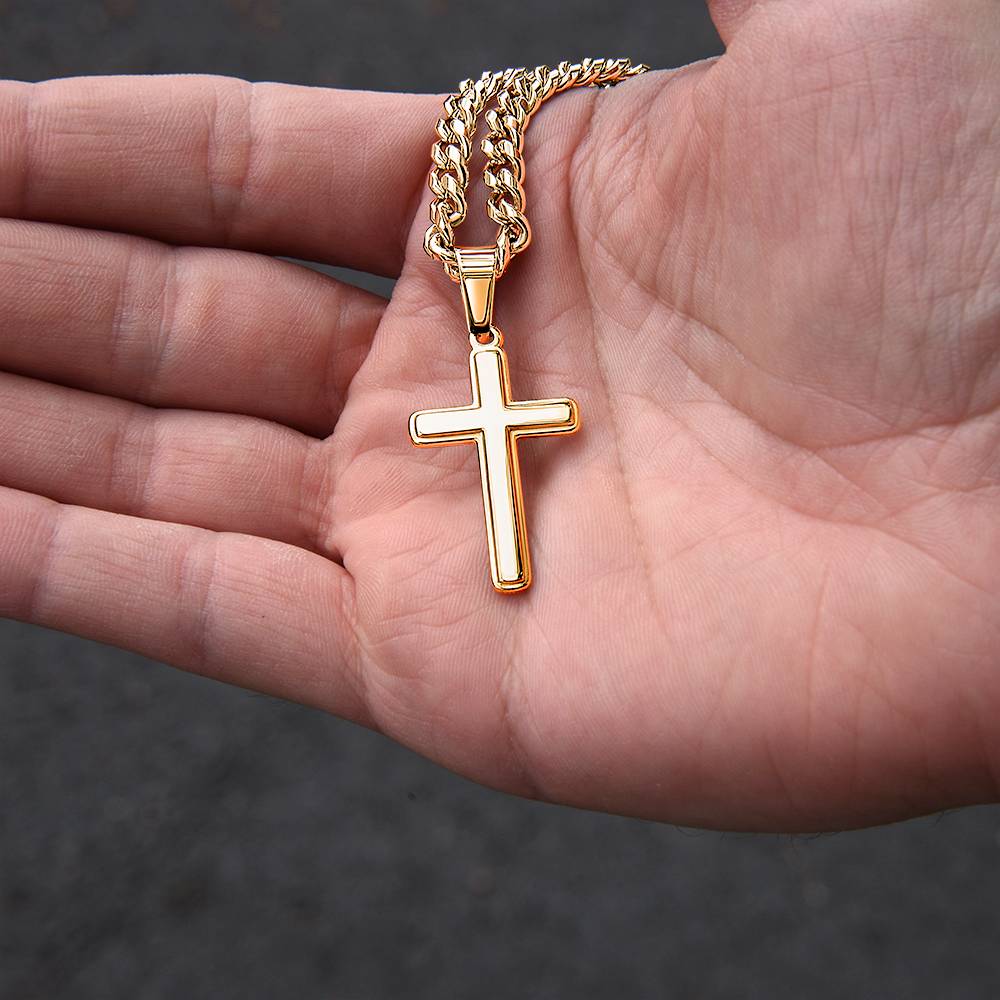 Courage to Stand – Artisan Cross Cuban Link Necklace