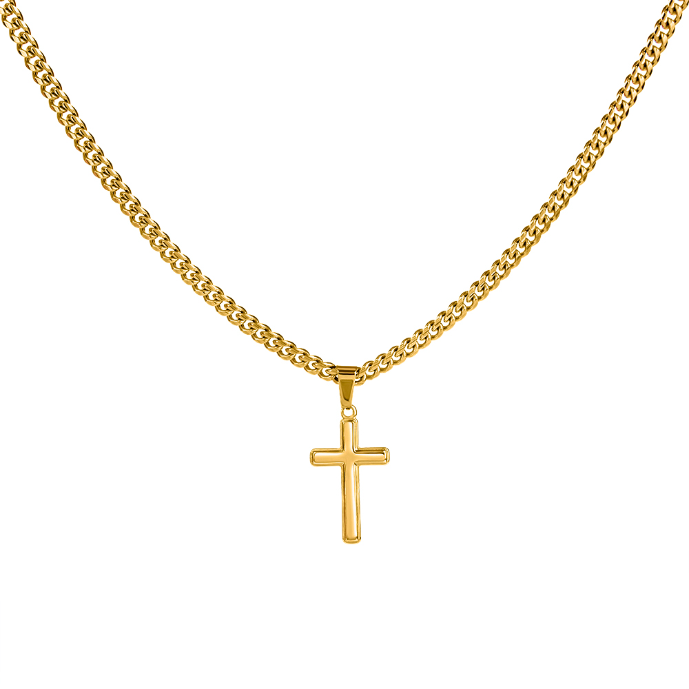 Strength Through Christ – Artisan Cross Cuban Link Necklace