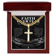 Courage Through Christ – Artisan Cross Cuban Link Necklace