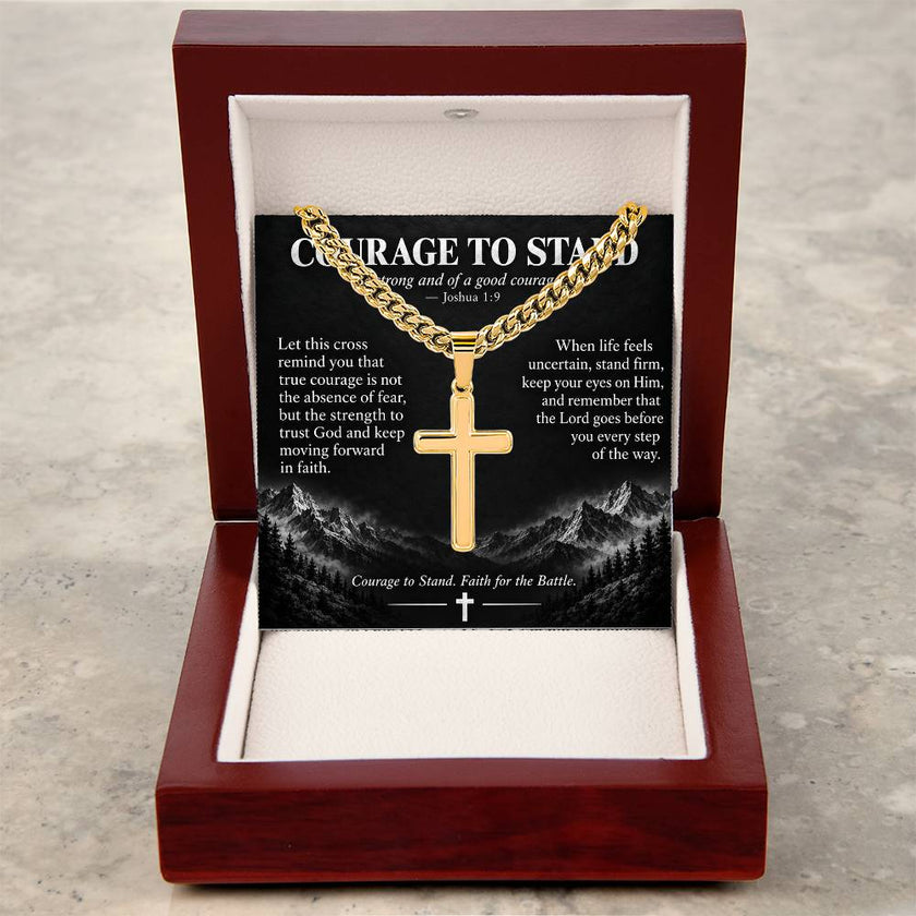 Courage to Stand – Artisan Cross Cuban Link Necklace