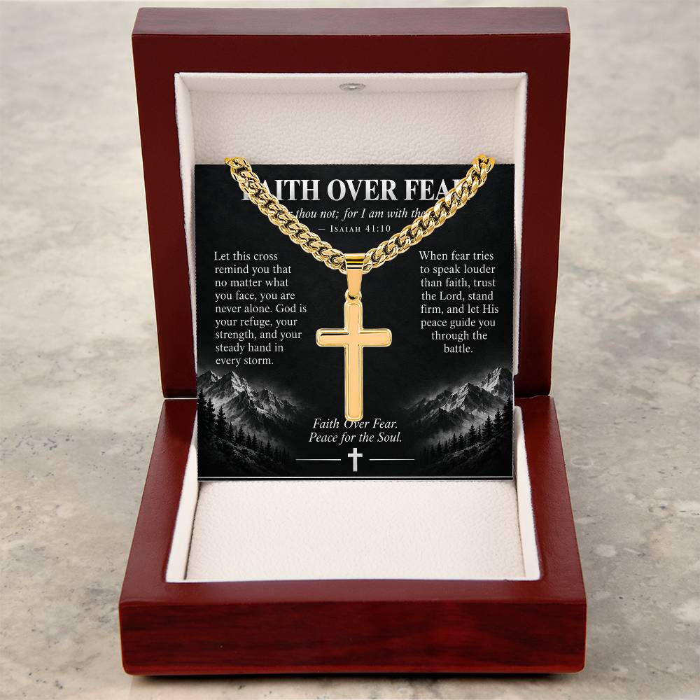 Faith Over Fear – Peace for the Soul Cross Necklace