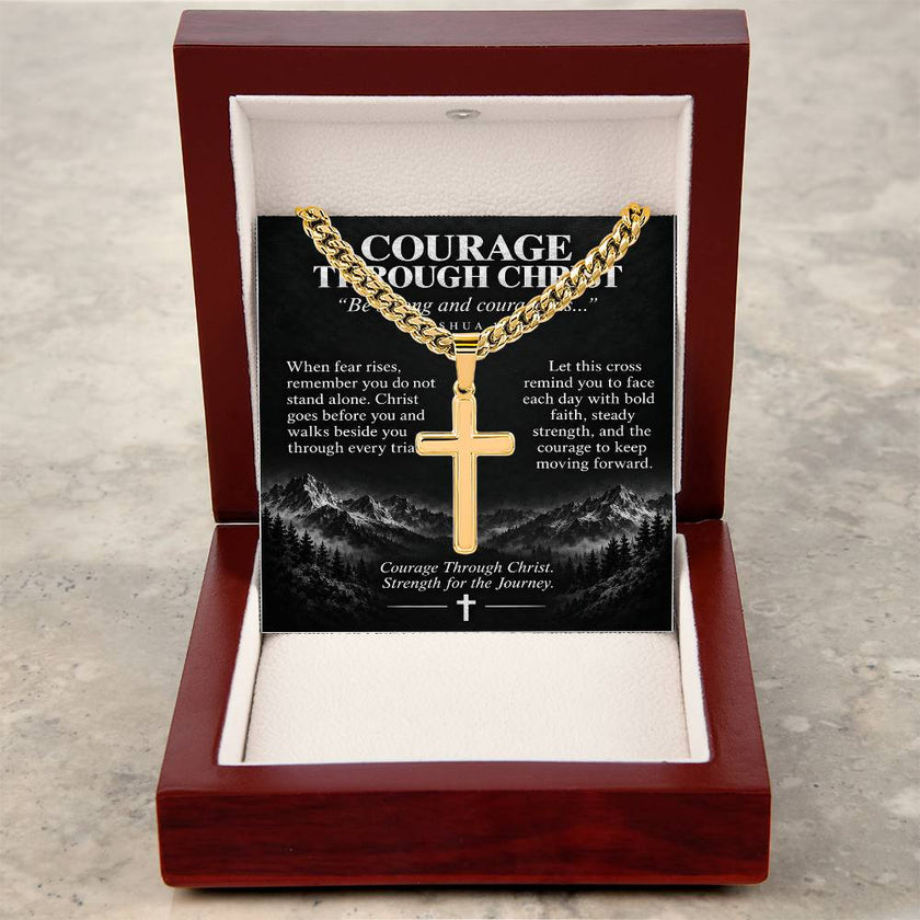 Faith Over Fear – Peace in His Presence Cross Necklace