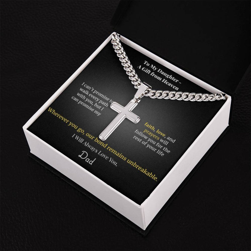 To My Daughter – A Gift from Heaven Cross Necklace from Dad