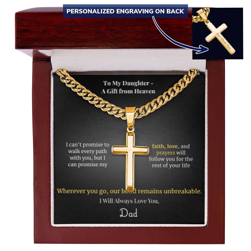 To My Daughter – A Gift from Heaven Cross Necklace from Dad