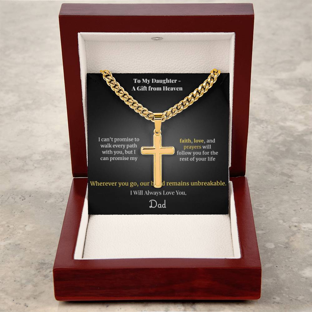 To My Daughter – A Gift from Heaven Cross Necklace from Dad