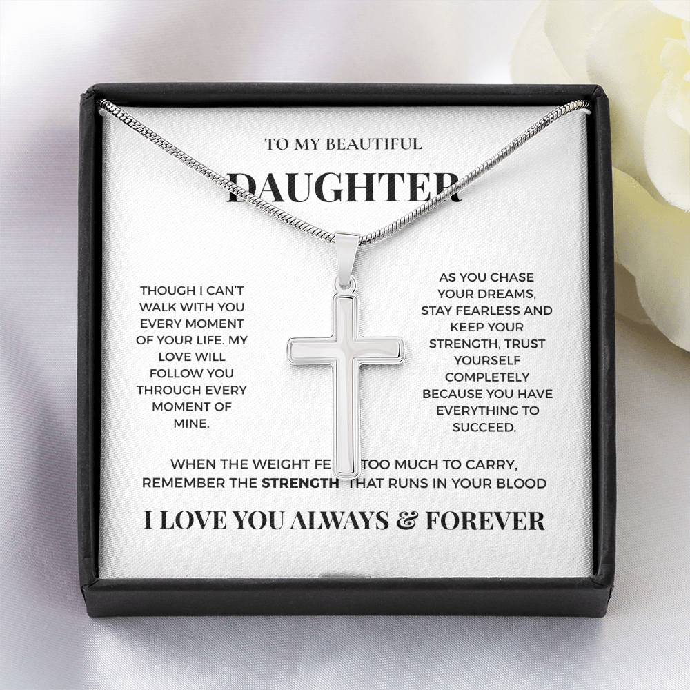 To My Beautiful Daughter - Artisan Cross Necklace from Dad