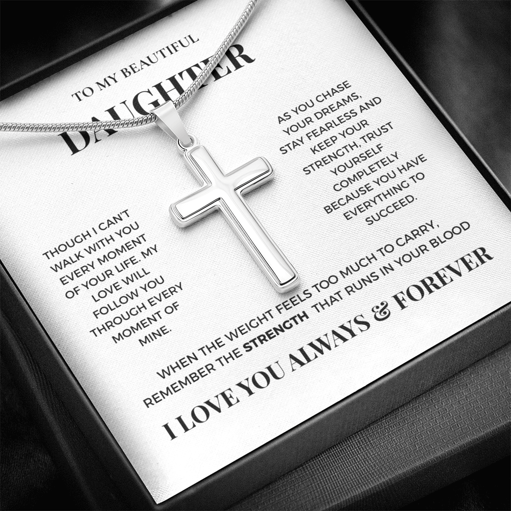 To My Beautiful Daughter - Artisan Cross Necklace from Dad