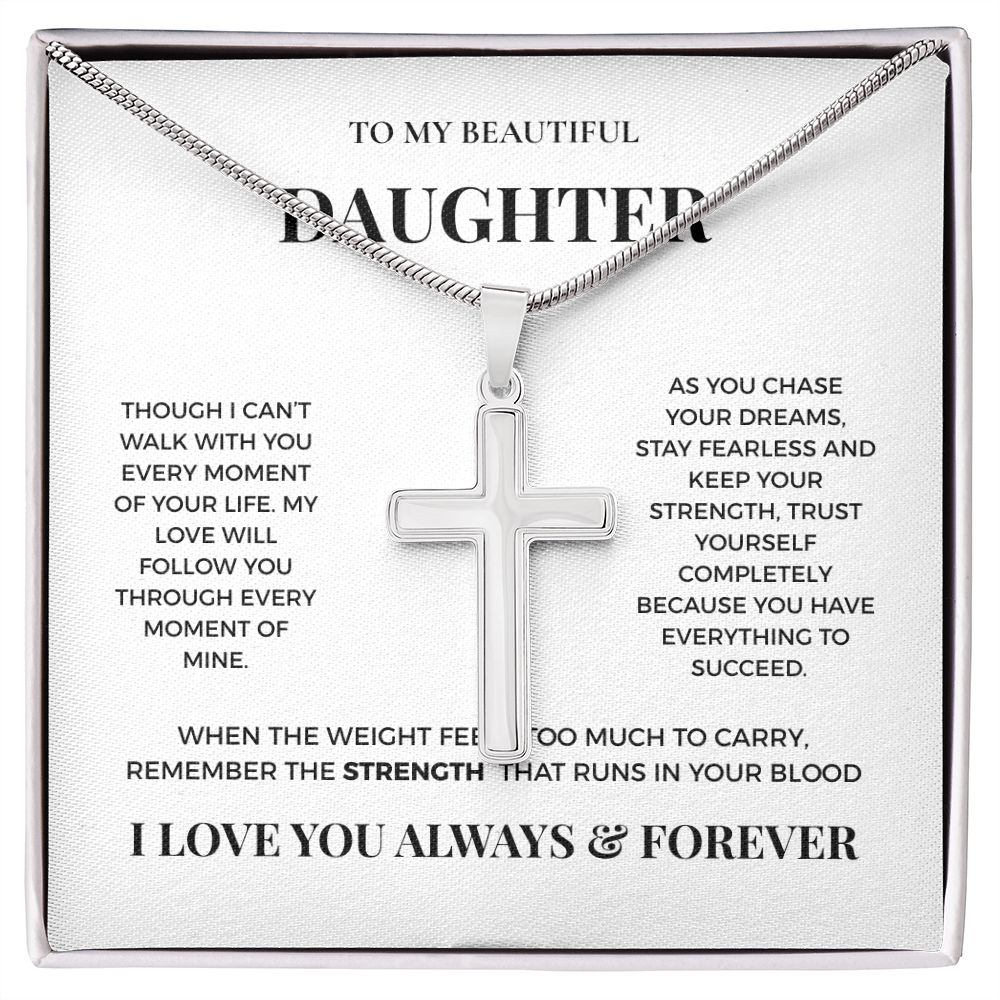 To My Beautiful Daughter - Artisan Cross Necklace from Dad