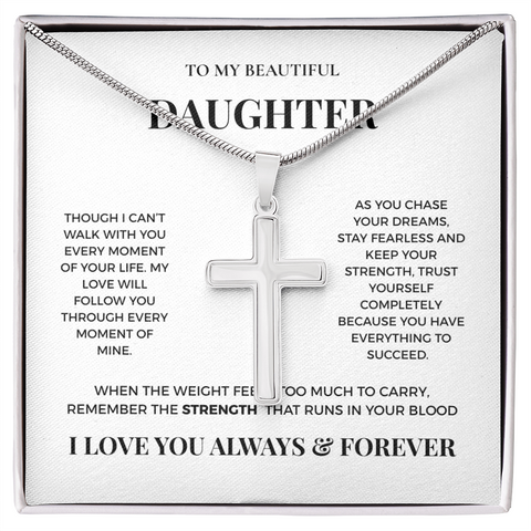 To My Beautiful Daughter - Artisan Cross Necklace from Dad