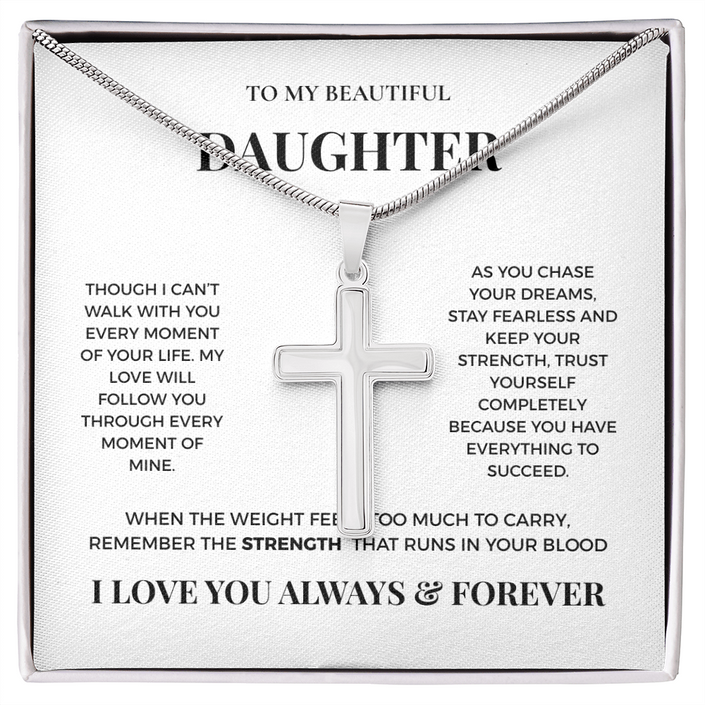 To My Beautiful Daughter - Artisan Cross Necklace from Dad