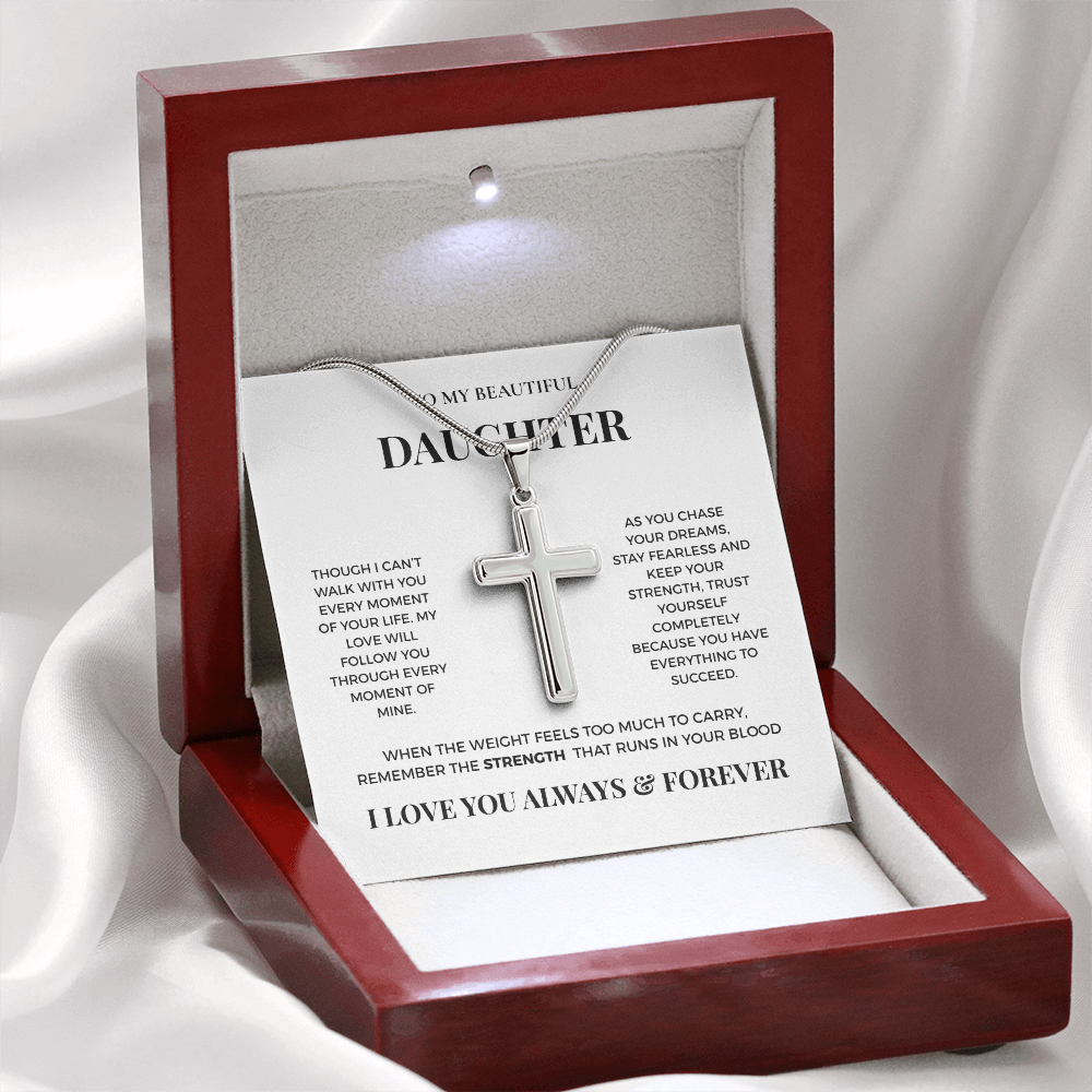 To My Beautiful Daughter - Artisan Cross Necklace from Dad