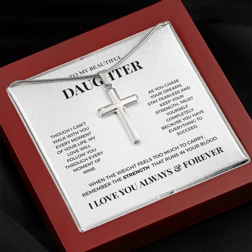 To My Beautiful Daughter - Artisan Cross Necklace from Dad