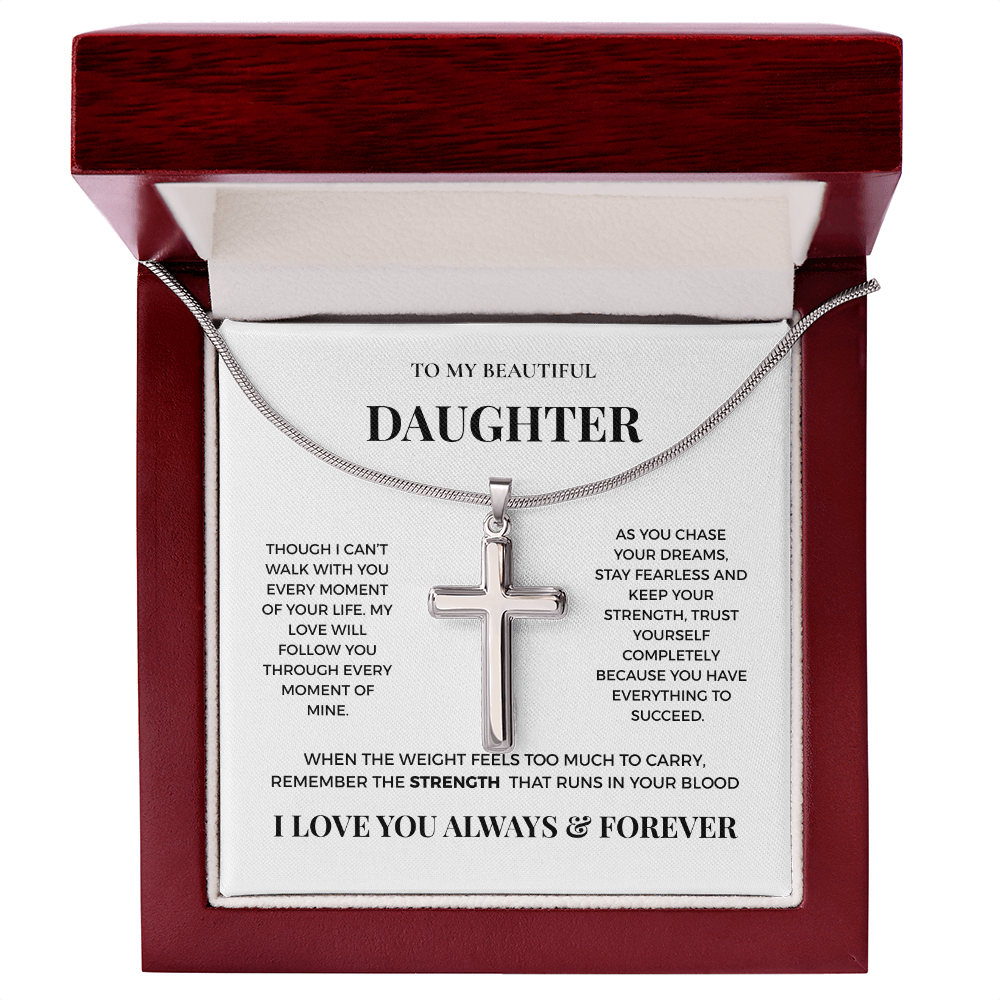 To My Beautiful Daughter - Artisan Cross Necklace from Dad