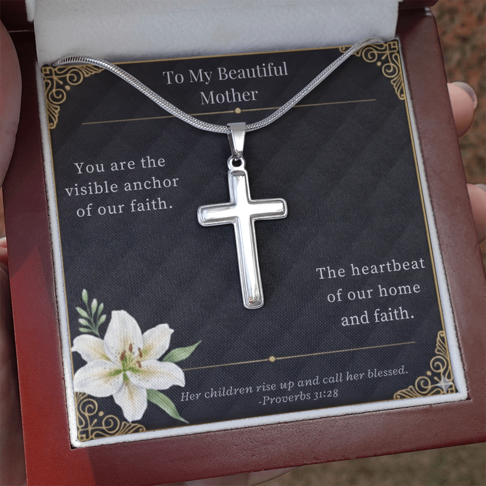 Artisan Cross Necklace: A Visible Anchor of Faith for Mom