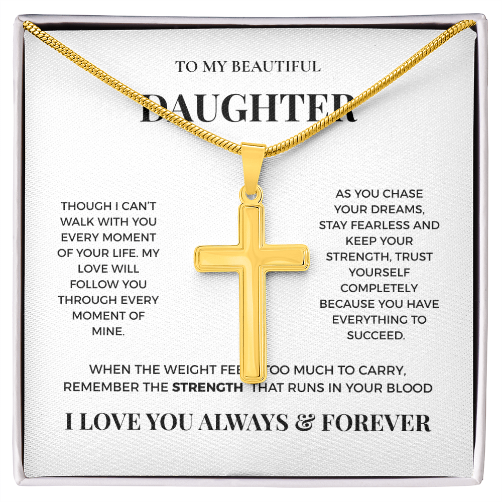 To My Beautiful Daughter - Artisan Cross Necklace from Dad
