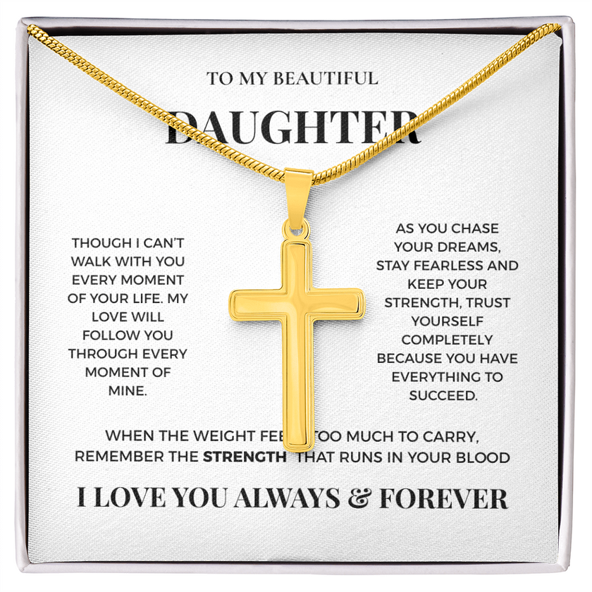 To My Beautiful Daughter - Artisan Cross Necklace from Dad
