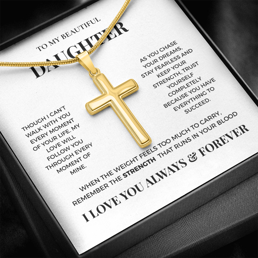 To My Beautiful Daughter - Artisan Cross Necklace from Dad
